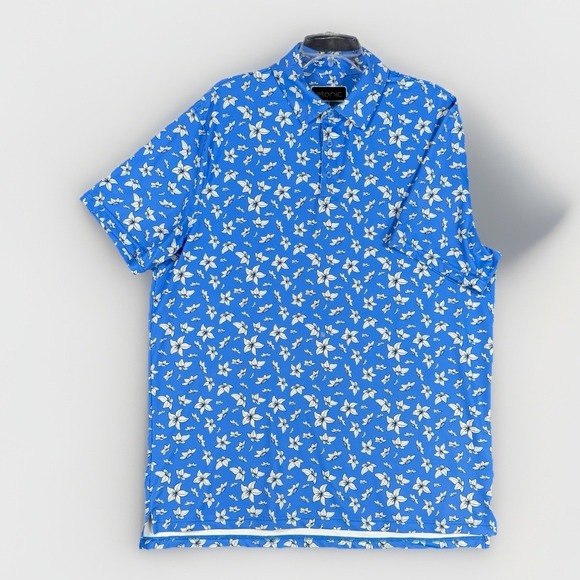 etonic Other - Etonic Golf Polo Mens‎ size XL Floral All Over Print Performance Preppy Dry-fit
